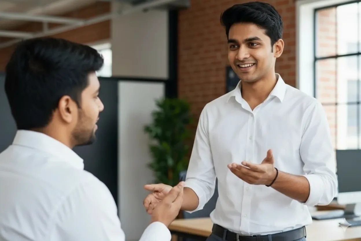 Successful Indian entrepreneur easily managing business online